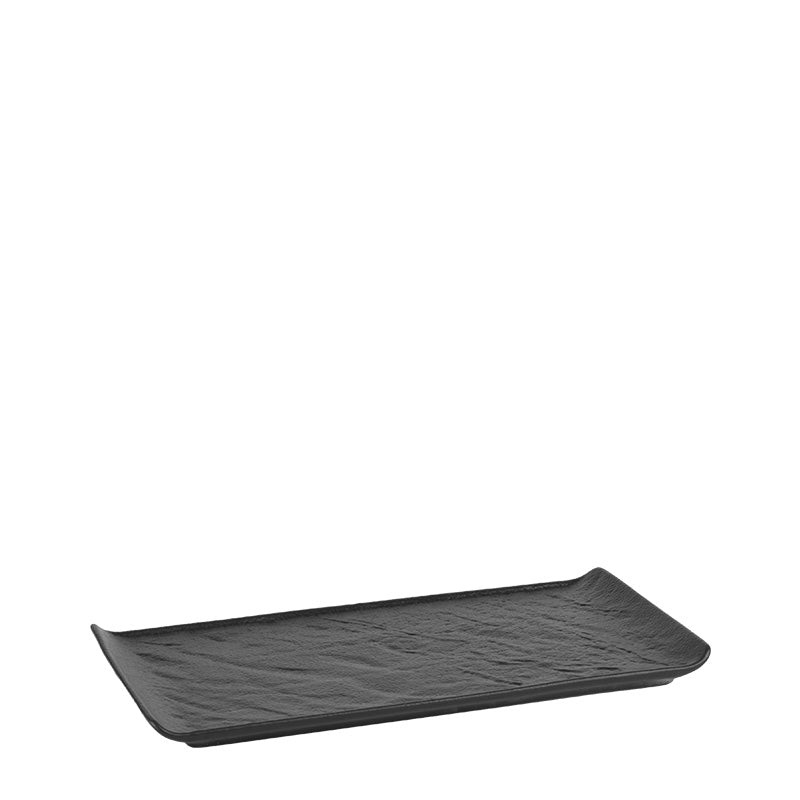 Meteor black rectangular platter 29.5x14.5cm