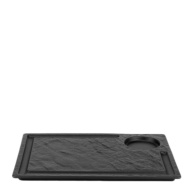 Meteor black serving plate 32.5x23cm