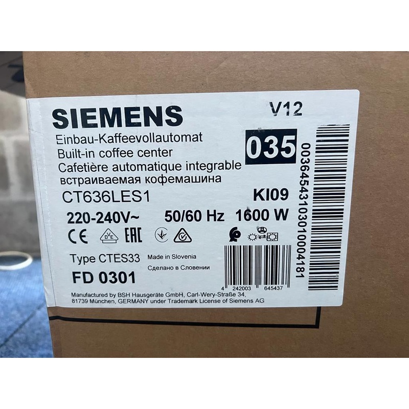 K74705 - Siemens Built-In Coffee Centre Model CT636LES1 - Assessment