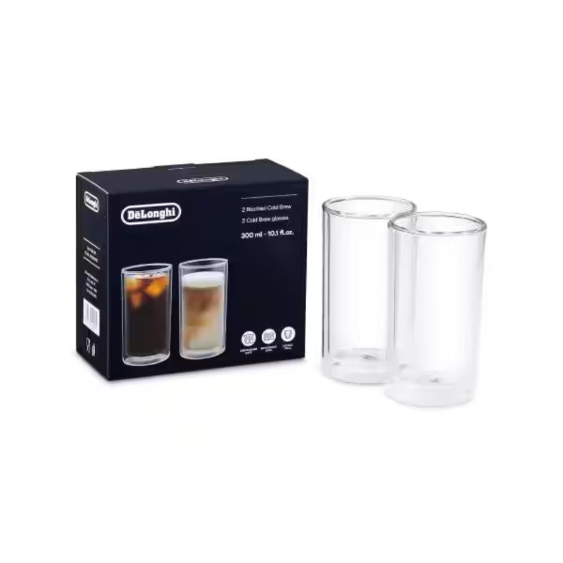 DeLonghi Double Wall Cold Brew Glass Large (10.1fl oz/300ml) Set of 2 DLSC325
