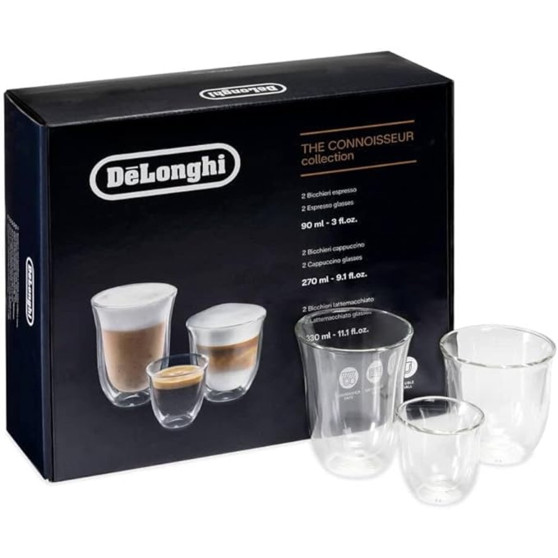DeLonghi Hot & Cold Collection: 2 cappuccino; 2 cold brew ; 2 thermal wall glasses DLSC302