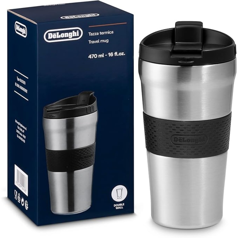 DeLonghi : Stainless Steel Travel Mug 16oz DLSC073