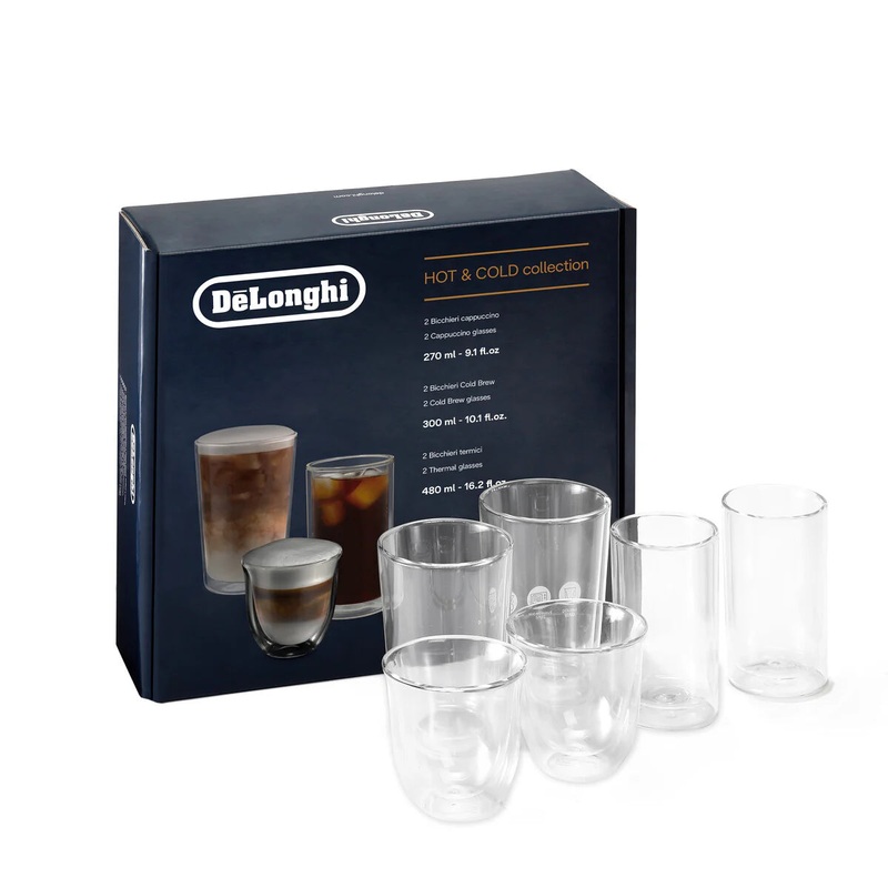 De'Longhi Hot & Cold Coffee Glasses Collection Set of 6 - DLSC326