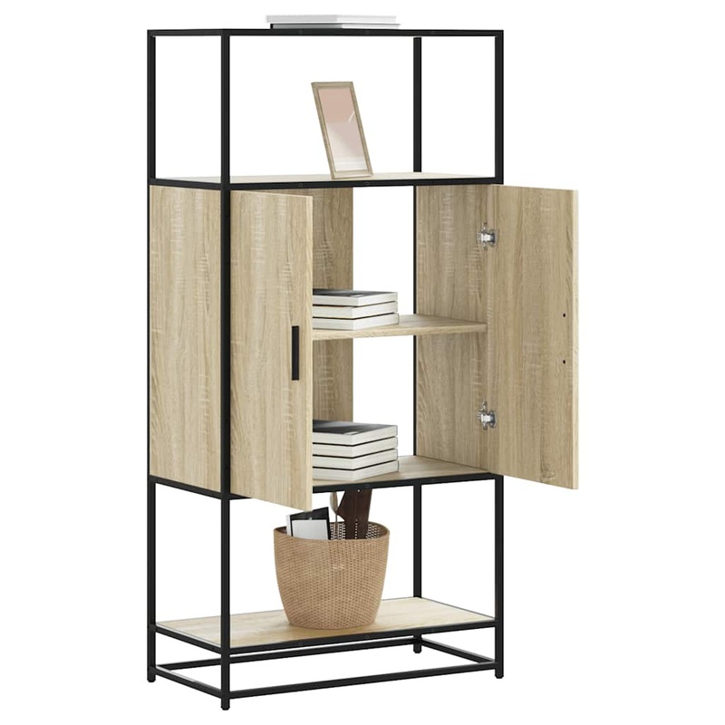 Buffet haut chne sonoma 68x35x139 cm bois d'ingnierie mtal
