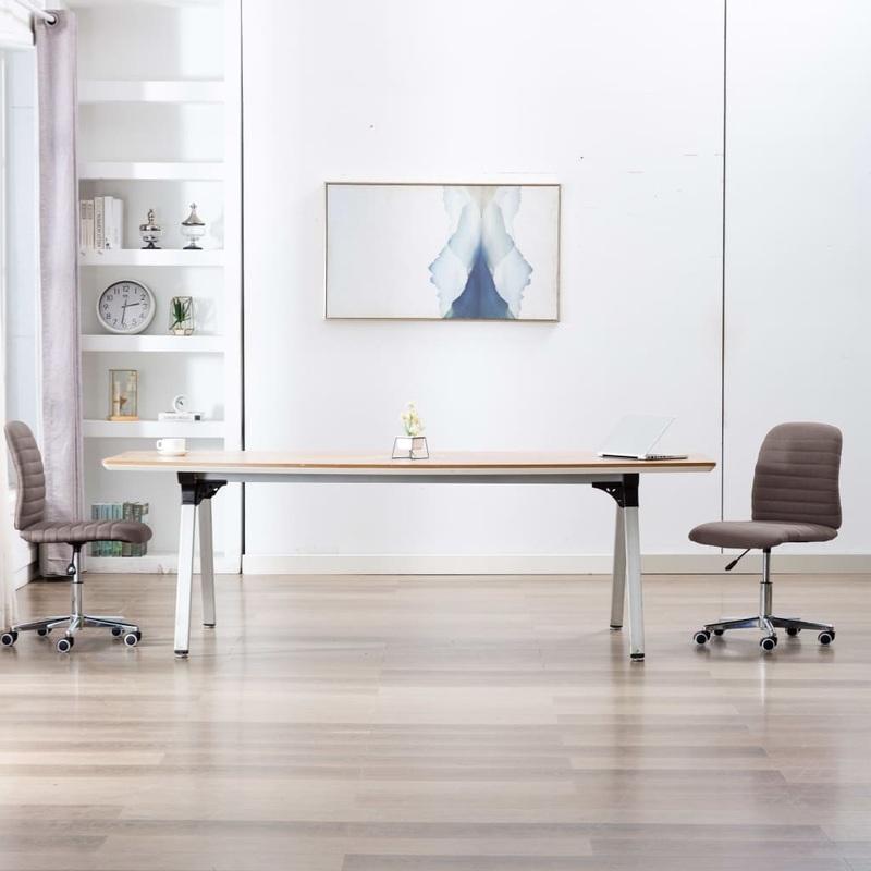 Chaises  manger lot de 2 taupe tissu