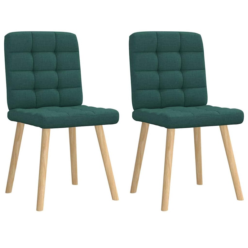 Chaises  manger lot de 2 vert fonc tissu