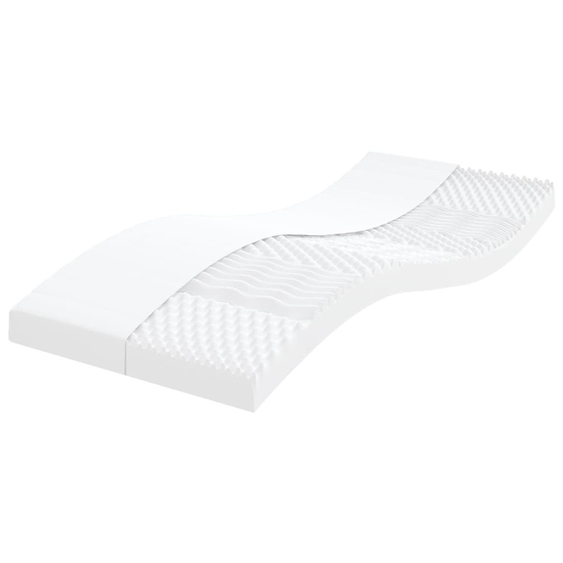 Matelas en mousse blanc 90x220 cm 7 zones duret 20 ILD